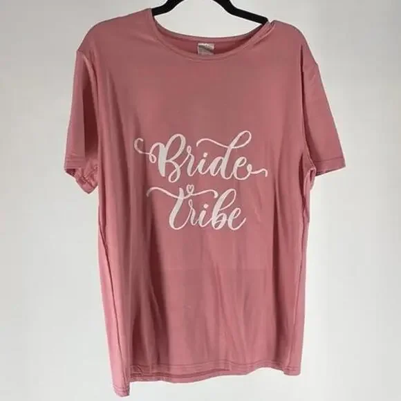 Bride Tribe T-Shirt in Soft Pink - Picture 1 of 2